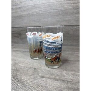 (2) 1979 OFFICIAL KENTUCKY DERBY MINT JULEP GLASS HORSE RACING CHURCHILL DOWNS